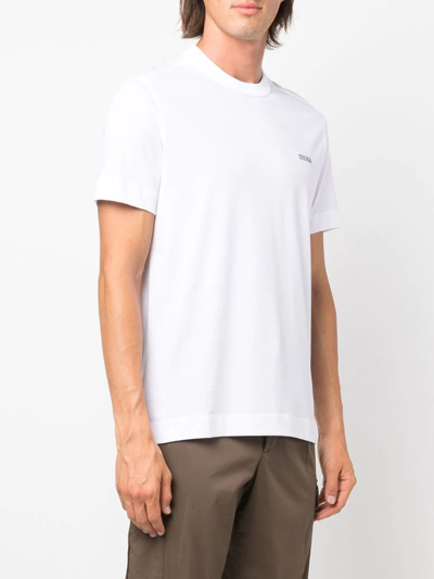Shop Z Zegna Logo-print Short-sleeved T-shirt In Weiss