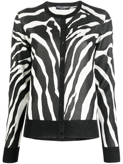 Shop Dolce & Gabbana Zebra-print Cardigan In Schwarz