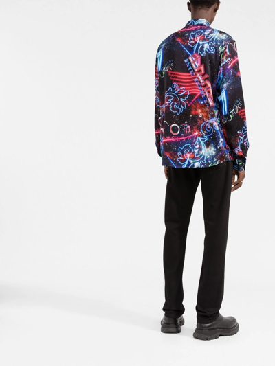 Shop Versace Jeans Couture Galaxy Graphic-print Shirt In Blau