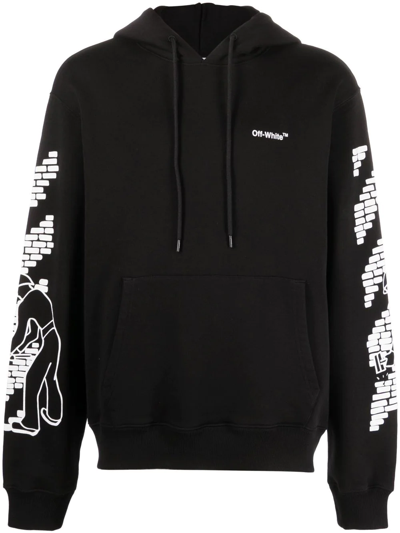 Shop Off-white Arrows-motif Drawstring Hoodie In Schwarz