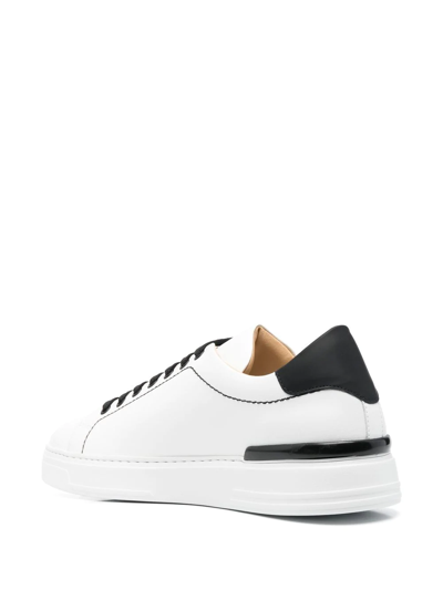 Shop Philipp Plein Low-top Leather Sneakers In Schwarz