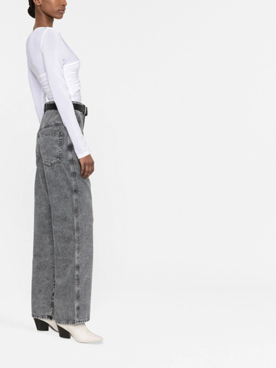 Isabel Marant Jalila Ruched Stretch-jersey Top In Weiss