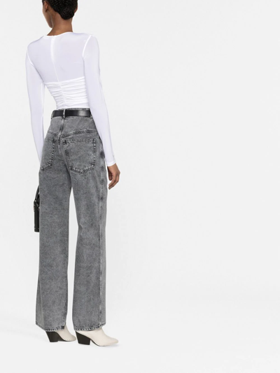 Isabel Marant Jalila Ruched Stretch-jersey Top In Weiss