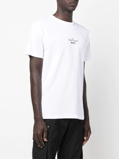 Shop Stone Island Logo-print Cotton T-shirt In Weiss
