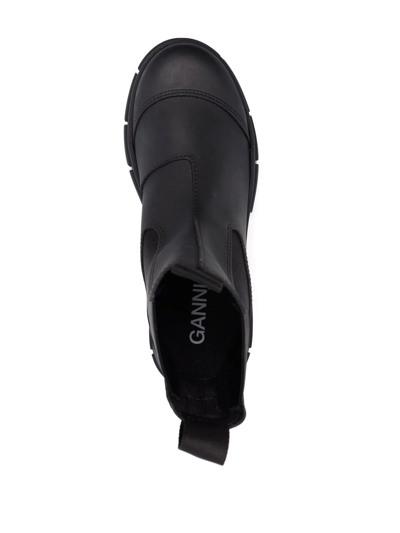Shop Ganni Chunky Slip-on Chelsea Boots In Schwarz