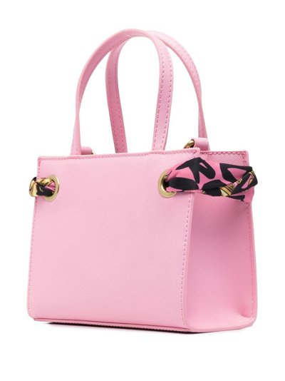 Shop Versace Jeans Couture Scarf-detail Mini Tote Bag In Rosa