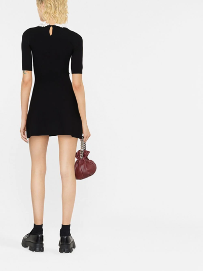 Shop Red Valentino Macramé-collar Mini Dress In Schwarz