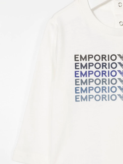 Shop Emporio Armani Logo-print Cotton T-shirt In Weiss