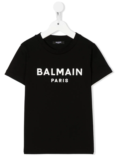 Shop Balmain Logo-print Short-sleeve T-shirt In Schwarz