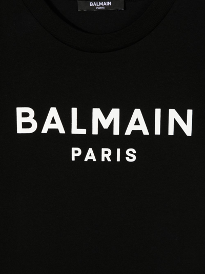 Shop Balmain Logo-print Short-sleeve T-shirt In Schwarz