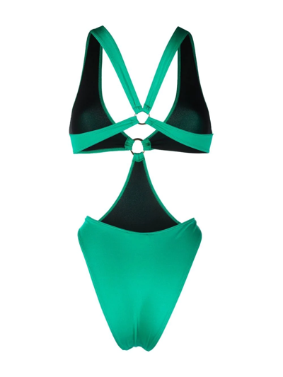 Manokhi Cut-out Ring-detail One-piece In Grün