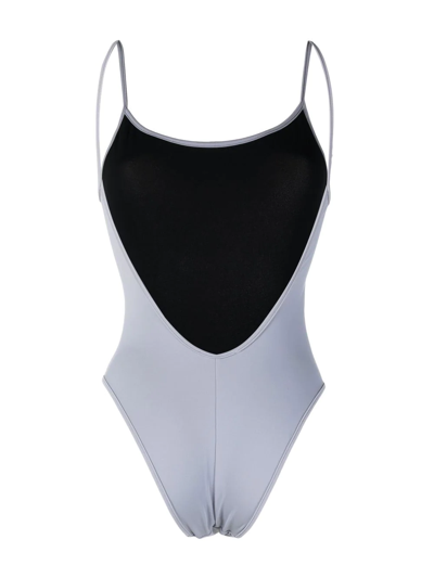 Manokhi Scoop-neck Open-back One-piece In Grau