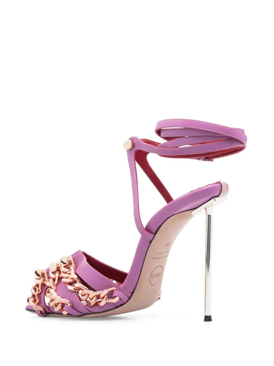 Hardot Chain-detail Heeled Sandals In Violett