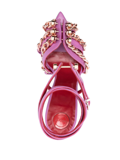 Hardot Chain-detail Heeled Sandals In Violett