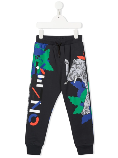 Shop Kenzo Graphic-print Track Pants In Grey