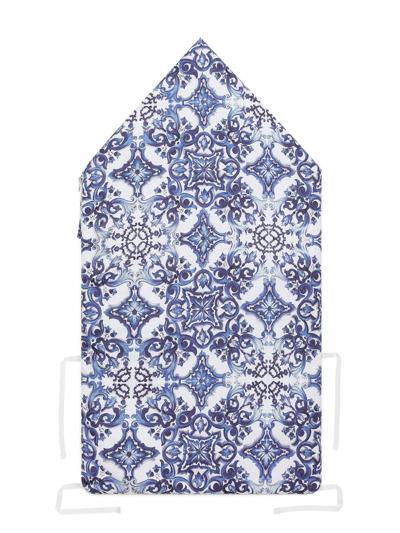 Dolce & Gabbana Majolica-print Quilted Cotton Nest In Blue