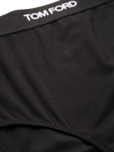 Tom Ford Logo-waist Briefs In Black