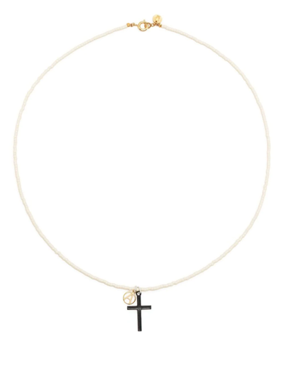 Shop Undercover Cross Charm Necklace In Neutrals