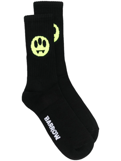 Shop Barrow Logo-intarsia Crew Socks In Black