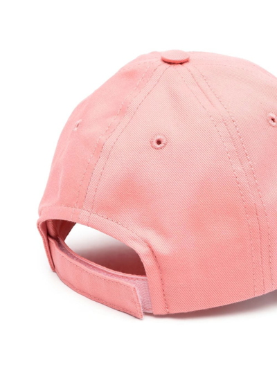 Shop Palm Angels Logo-embroidered Cotton Cap In Pink