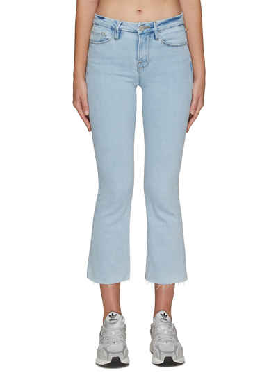 Shop Frame 'le Crop Mini Boot' Raw Hem Light Wash Denim Jeans In Blue