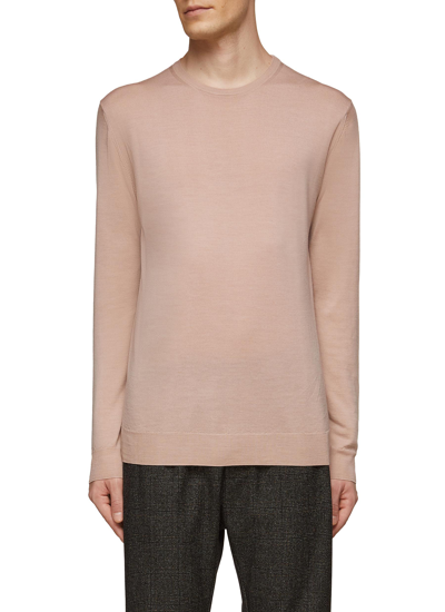 Shop Barena Venezia 'ato' Long Sleeve Crewneck Sweater In Pink