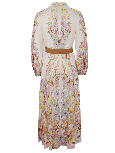 Shop Zimmermann Jeannie Billow Long Dress In Flsw Floral Swirl