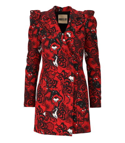 Shop Aniye By Christi Red Black Coat Dress In Rosso