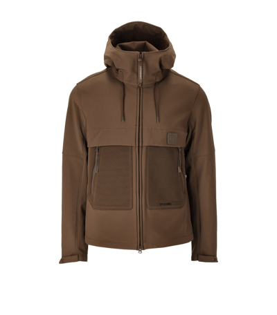 Shop C.p. Company The Metropolis Series Brown Hooded Jacket In Marrone