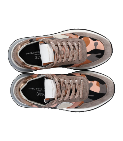 Shop Philippe Model Tropez 2.1 Camouflage Grey Pink Sneaker In Grigio/rosa
