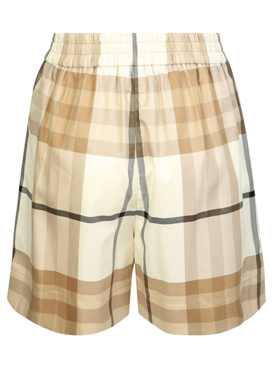 Shop Burberry Shorts With Check Print In White