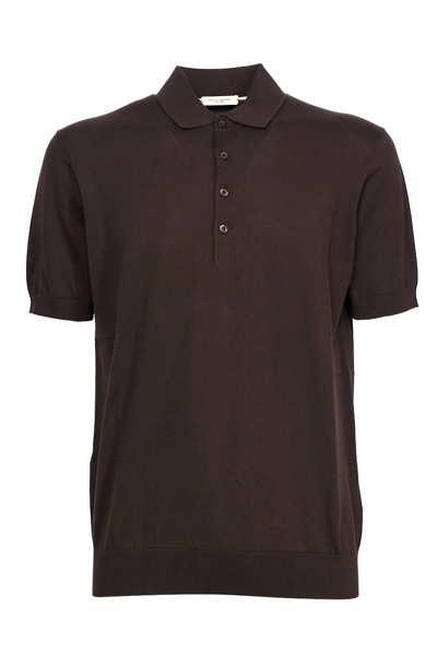 Shop Paolo Pecora Polo Shirt Basic In Brown