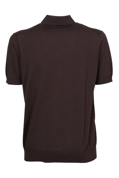 Shop Paolo Pecora Polo Shirt Basic In Brown