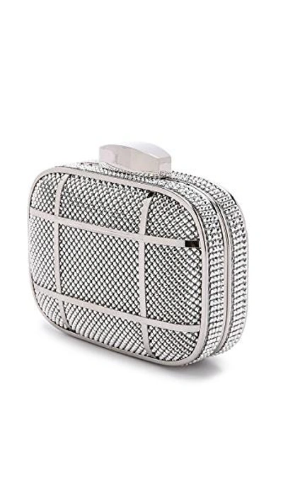 Shop Whiting & Davis Cage Minaudiere Clutch In Silver
