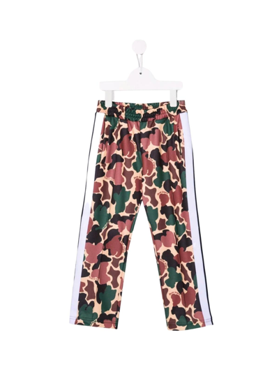 Shop Palm Angels Track Pant Aop Camu In Military Beige