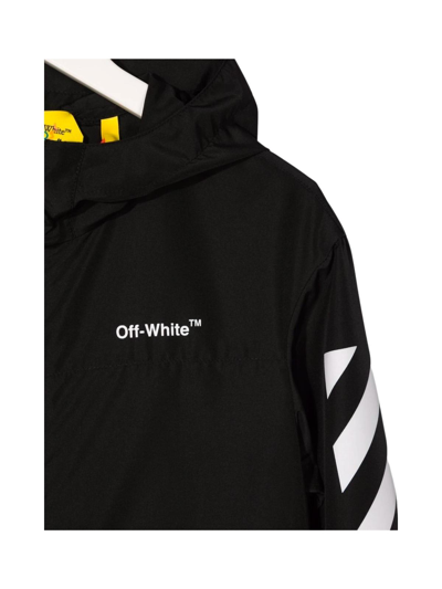 Shop Off-white Ow Rubber Arrow Windbreaker In Black White