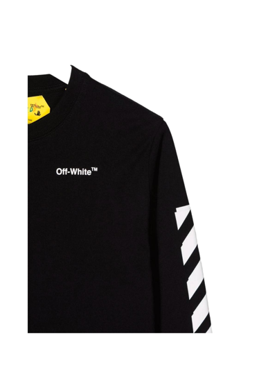 Shop Off-white Off Rubber Arrow Tee L/s In Black White