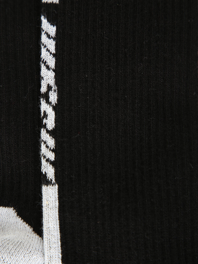 Shop Msgm Ribbed Socks With Logo From  In Black