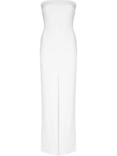 Shop Solace London Bysha Strapless Maxi Dress In White