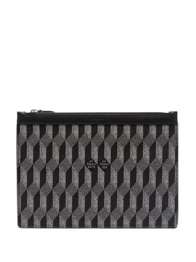 Shop Au Depart Geometric-print Slim Pouch In Black