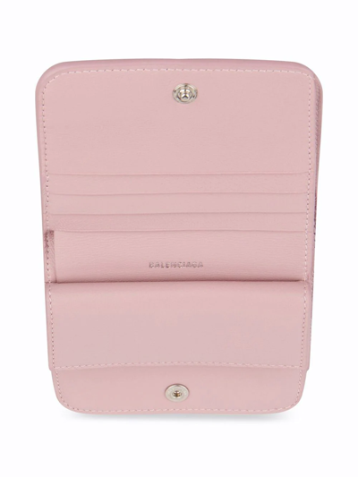 Shop Balenciaga Cash Flap Coin Cardholder In Pink