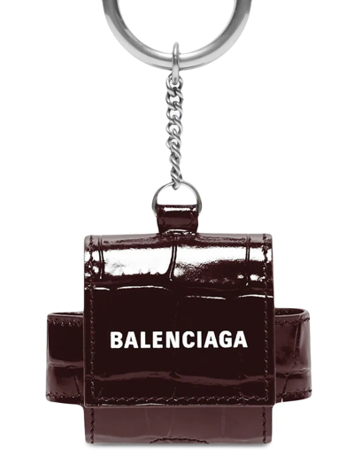 Shop Balenciaga Cash Earpods Pro Holder In Red