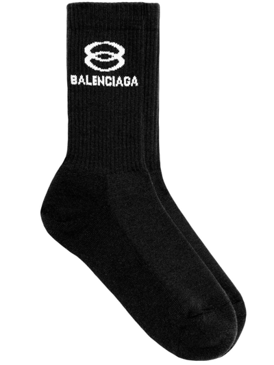Shop Balenciaga Unity Tennis Socks In Black