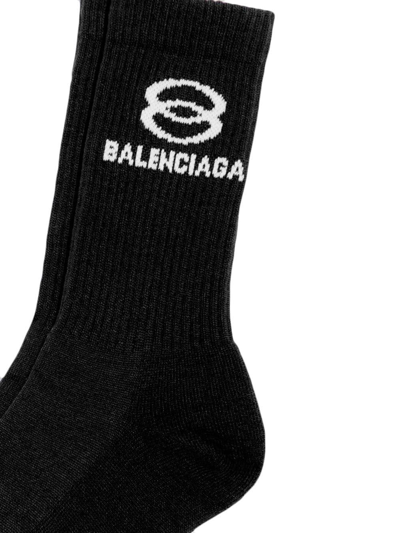 Shop Balenciaga Unity Tennis Socks In Black