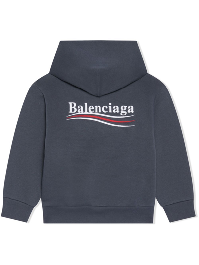 Shop Balenciaga Political Campaign Hoodie In Grey