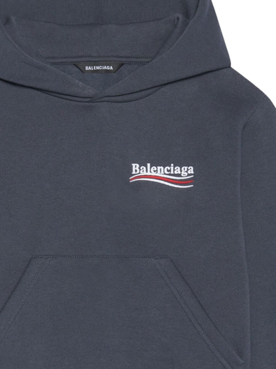 Shop Balenciaga Political Campaign Hoodie In Grey