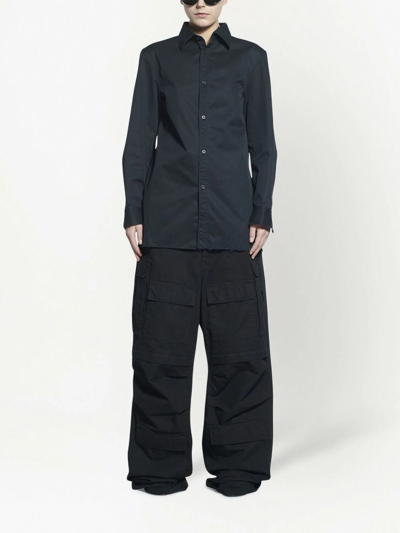 Shop Balenciaga Tailored-cut Cotton Shirt In Black