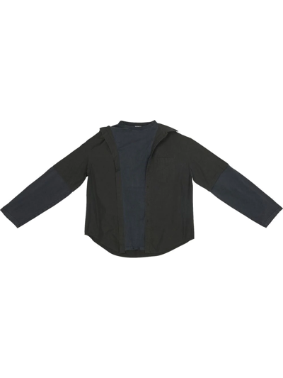 Shop Balenciaga Bb Icon Trompe L'oeil Print Shirt In Black