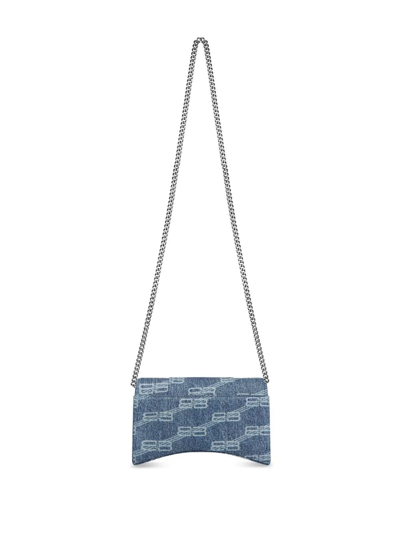 Shop Balenciaga Hourglass Wallet Bag In Blue