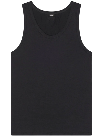 Shop Balenciaga Stretch-cotton Tank Top In Black